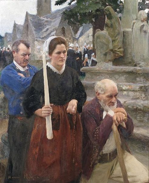 Pardon En Bretagne Oil Painting by Henri-Paul Royer