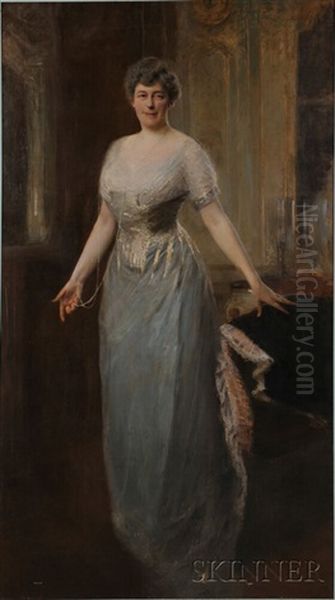 Full-length Portrait Of Mrs. George Howland Oil Painting by Henri-Paul Royer