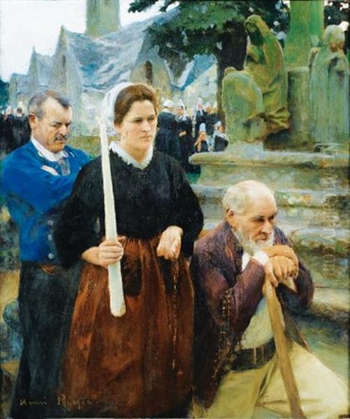 Pardon En Bretagne Oil Painting by Henri-Paul Royer