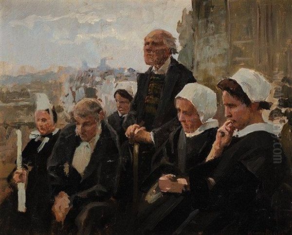 Devant Le Pardon Oil Painting by Henri-Paul Royer