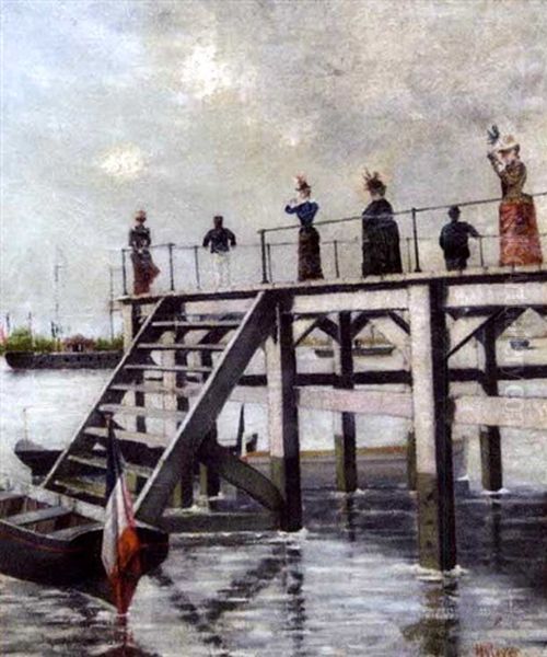 Wandelaars Op Het Staketsel Oil Painting by Henri-Paul Royer