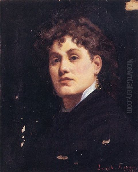 Portrait De Femme Oil Painting by Lionel Noel Royer