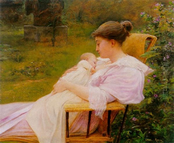 Nursing The Baby Oil Painting by Lionel Noel Royer