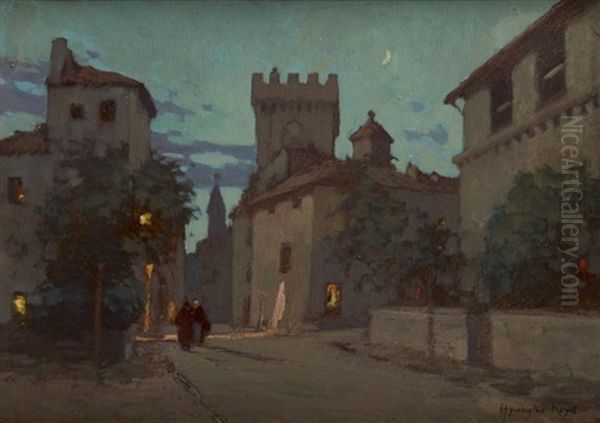 Villeneuve Les Avignon De Nuit Oil Painting by Hyacinthe Royet