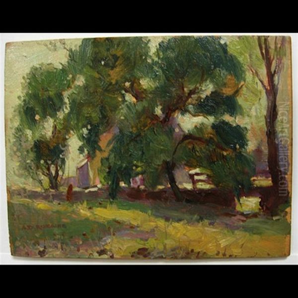 Trees, Figure And House Oil Painting by Arthur Dominique Rozaire