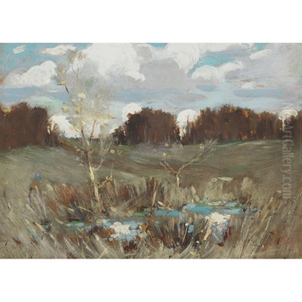 Summer Marsh Oil Painting by Arthur Dominique Rozaire