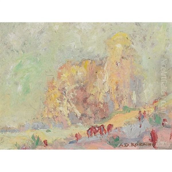 Landscape With Figures Oil Painting by Arthur Dominique Rozaire