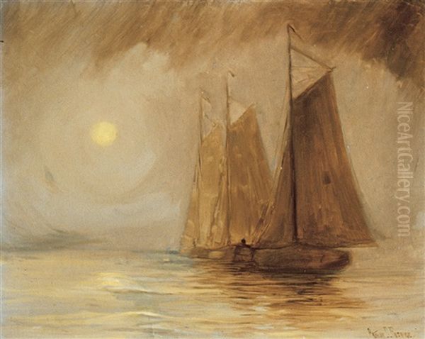 Scene Nautique Oil Painting by Arthur Dominique Rozaire