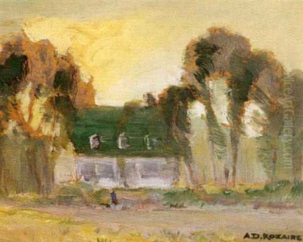 House And Trees Oil Painting by Arthur Dominique Rozaire