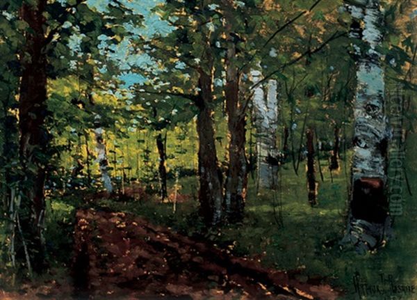 Birch Forest Oil Painting by Arthur Dominique Rozaire