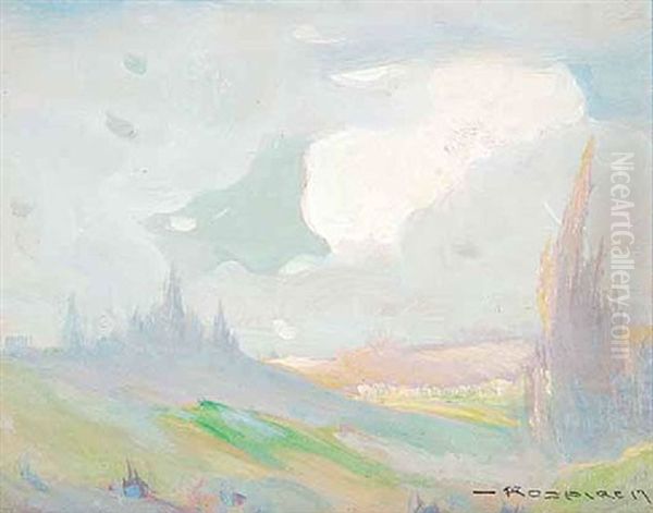 Untitled - Late Summer Sky Oil Painting by Arthur Dominique Rozaire