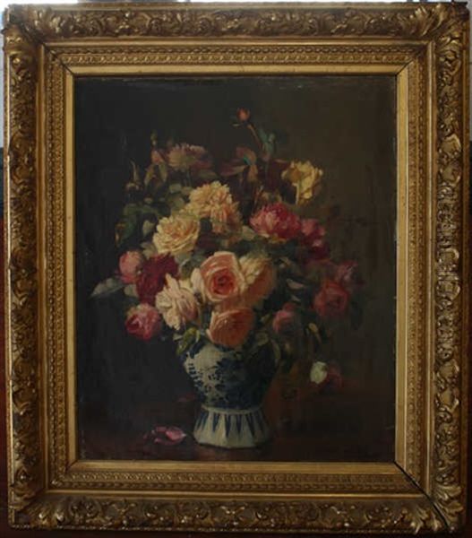 Bouquet De Fleurs Oil Painting by Dominique Hubert Rozier