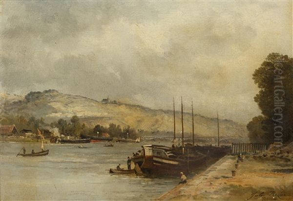 A View Of Rouen Oil Painting by Jules Charles Rozier