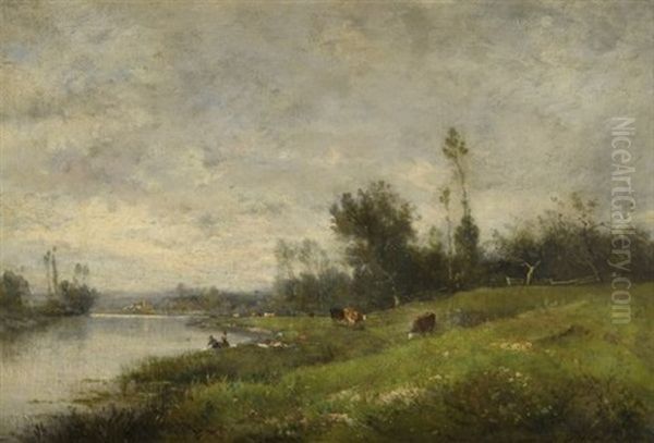 Laveuses Oil Painting by Jules Charles Rozier