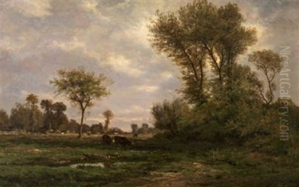 La Plaine De Barbizon Oil Painting by Jules Charles Rozier