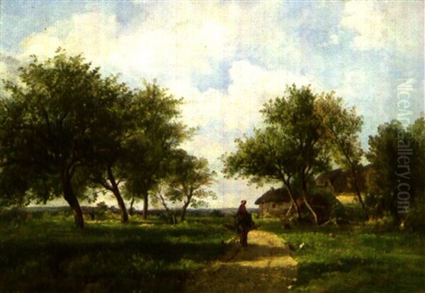 Muletiere Dans Un Paysage Oil Painting by Jules Charles Rozier