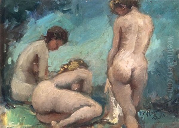 Baigneuses Oil Painting by Vladimir Rozmainsky