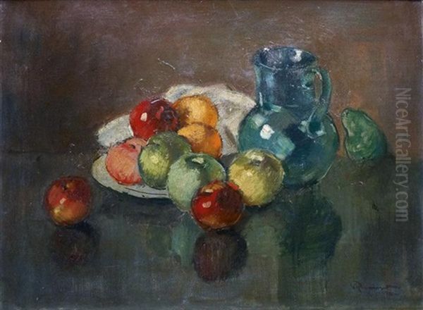 Nature Morte Au Pichet Et Aux Pommes Oil Painting by Vladimir Rozmainsky