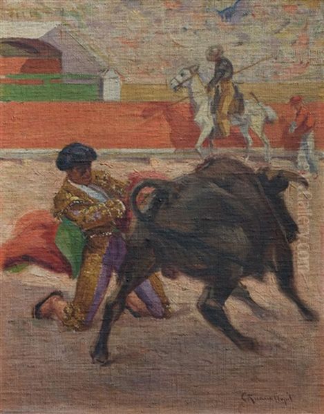 Corrida De Toros Oil Painting by Carlos Ruano Llopis