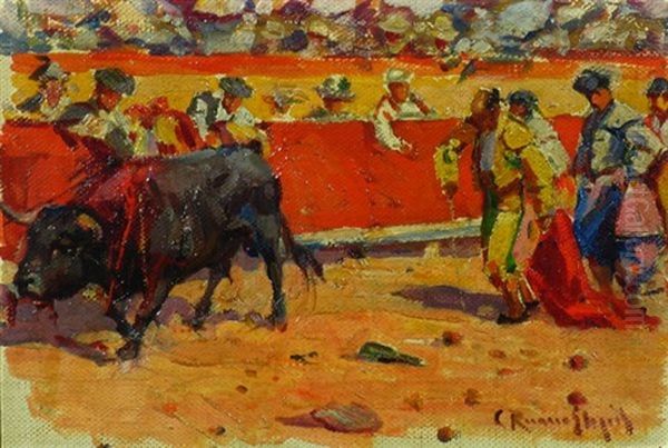 Toro Herido De Muerte Oil Painting by Carlos Ruano Llopis