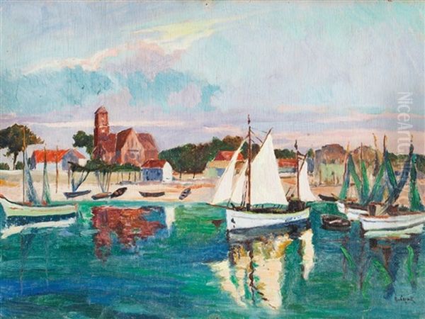 Boats On The French Riviera Oil Painting by Jan Rubczak