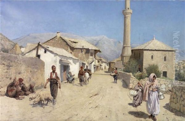 Camili Sokak Oil Painting by Franz Leo Ruben