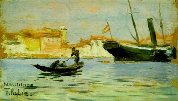 Partie In Venedig Oil Painting by Franz Leo Ruben