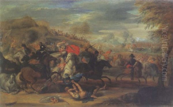 Choc De Cavalerie Oil Painting by Arnold Frans (Francesco) Rubens