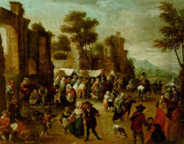 A Village Kermesse Oil Painting by Arnold Frans (Francesco) Rubens