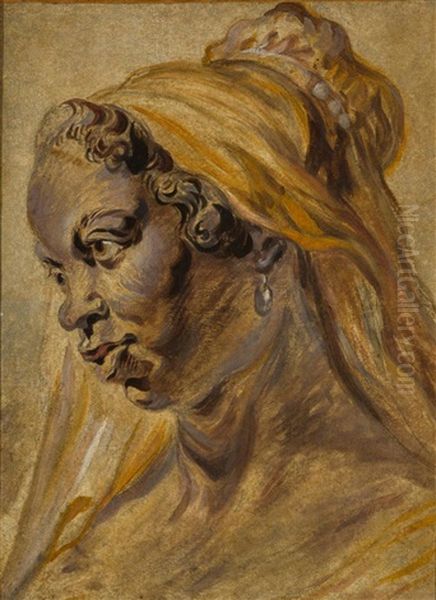 Study Of A Black Woman Wearing A Cap Oil Painting by Peter Paul Rubens