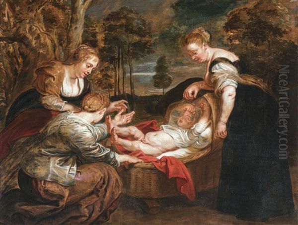 Moses Saved From The Water Oil Painting by Peter Paul Rubens