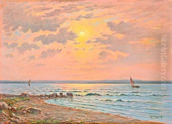 Hullamzo Balaton Oil Painting by Mark Rubovics