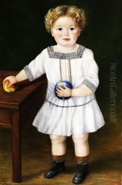 Kinderportrait Oil Painting by Eugen Ruckteschell