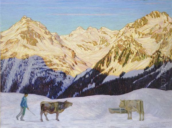 Der Morgen. Maloja Oil Painting by Walter Von Ruckteschell