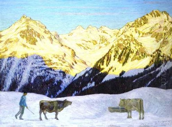 Der Morgen. Maloja Oil Painting by Walter Von Ruckteschell