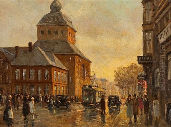 Stadtansicht Von Koln (?) Oil Painting by Carl Ruedell