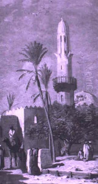 Vue Prise Au Caire Oil Painting by Claude-Charles Rudhardt