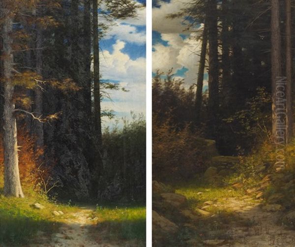 Gegenstucke: Waldlichtungen Im Sonnenlicht by Eduard Ruedisuehli