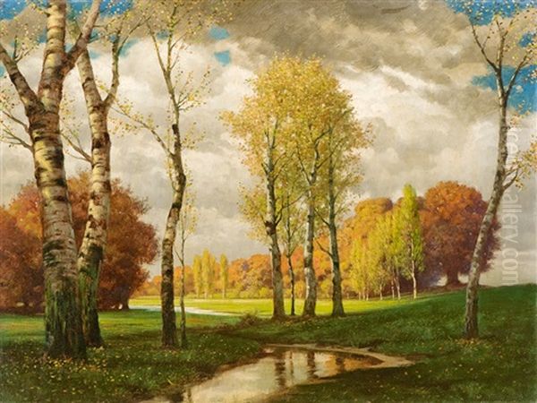 Parklandschaft Oil Painting by Eduard Ruedisuehli