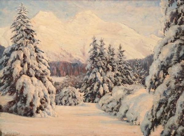 Bei St. Moritz, Piz Languard Und Piz Muraigl by Eduard Ruedisuehli