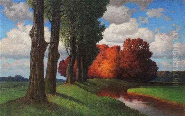 Landscape Oil Painting by Traugott Hermann Ruedisuehli