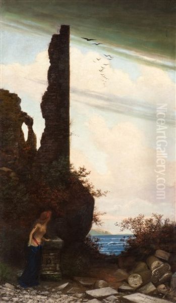 Vor Der Ruine Oil Painting by Traugott Hermann Ruedisuehli