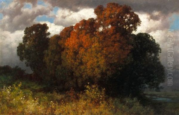 Symbolistische Herbstszene Oil Painting by Traugott Hermann Ruedisuehli