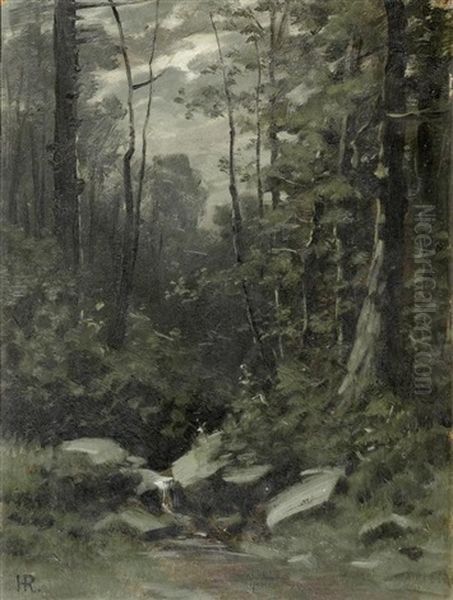 Wald Im Mondschein Oil Painting by Traugott Hermann Ruedisuehli