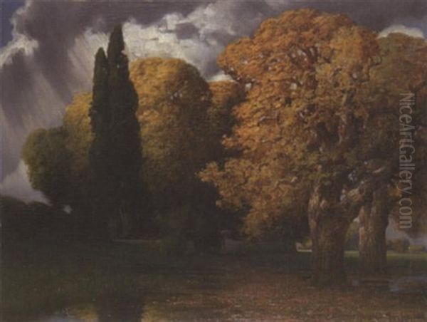 Herbstlandschaft by Traugott Hermann Ruedisuehli