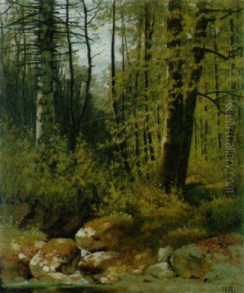 Fruhlingsstimmung Oil Painting by Traugott Hermann Ruedisuehli