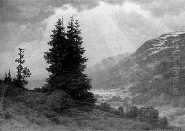 Gebirgslandschaft by Traugott Hermann Ruedisuehli