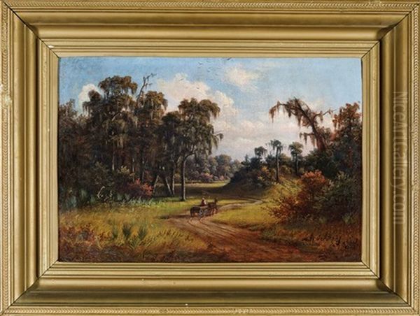 Horse And Cart, Southern Louisiana Oil Painting by Harold Rudolph