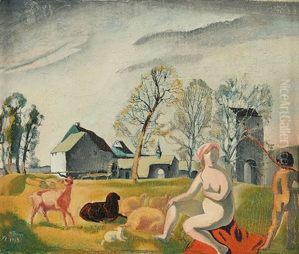 Der Herbst Oil Painting by Ernst Georg Rueegg