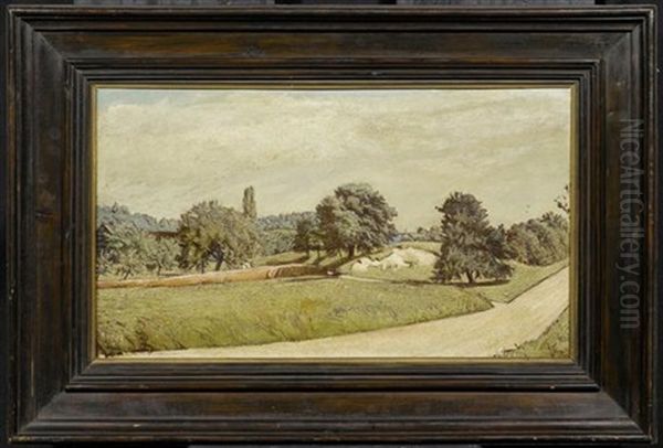 Landschaft Bei Ruti/bulach Oil Painting by Ernst Georg Rueegg